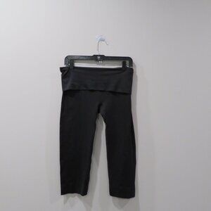 Athletic Essentials Black Fold Over Capri Leggings